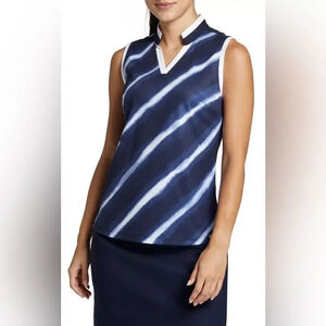 NWT Lady Hagan Sleeveless Striped Golf Polo - Size Small